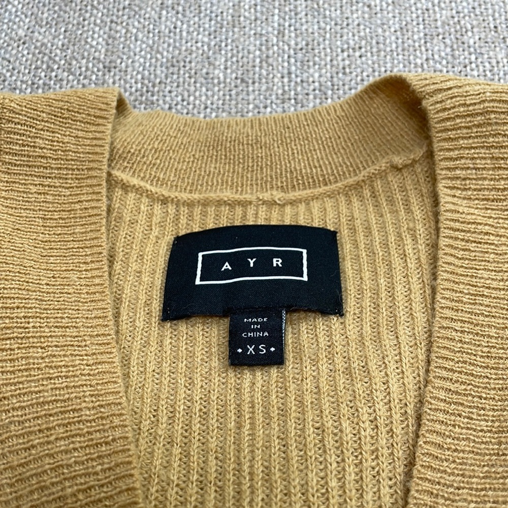AYR Ribbed Cashmere Cardigan - Size XS